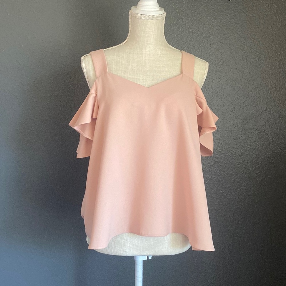 TOPSHOP Pink Cold Shoulder Tank Top